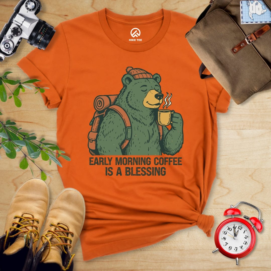 Hike Tee T-Shirt Autumn / S Morining Coffee Bear Shirt