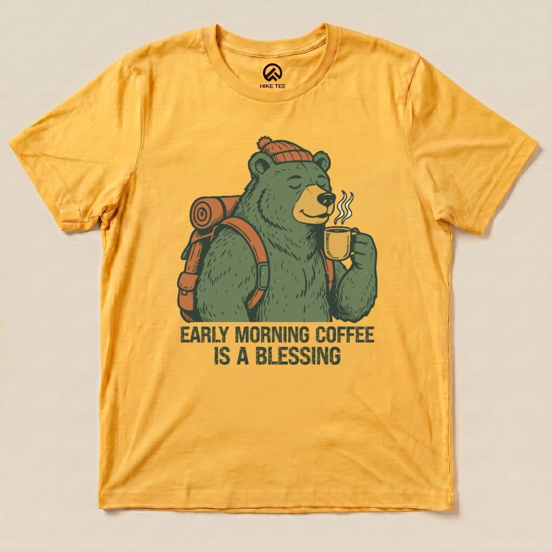 Printify T-Shirt Gold / S Morining Coffee Bear Shirt