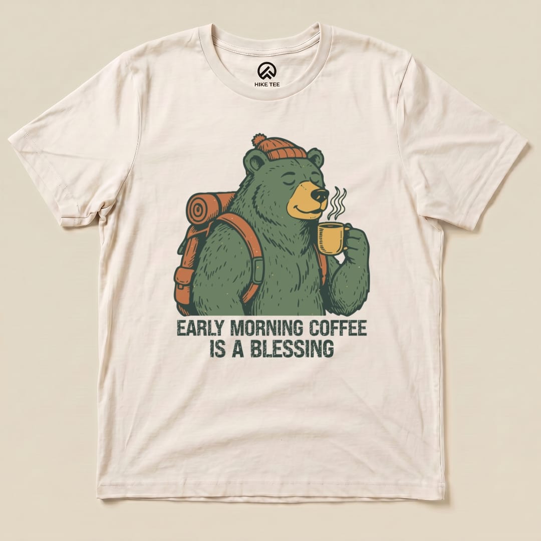 Printify T-Shirt Natural / S Morining Coffee Bear Shirt