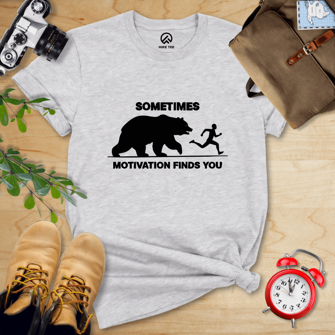 Hike Tee T-Shirt Athletic Heather / S Motivation Finds You Shirt