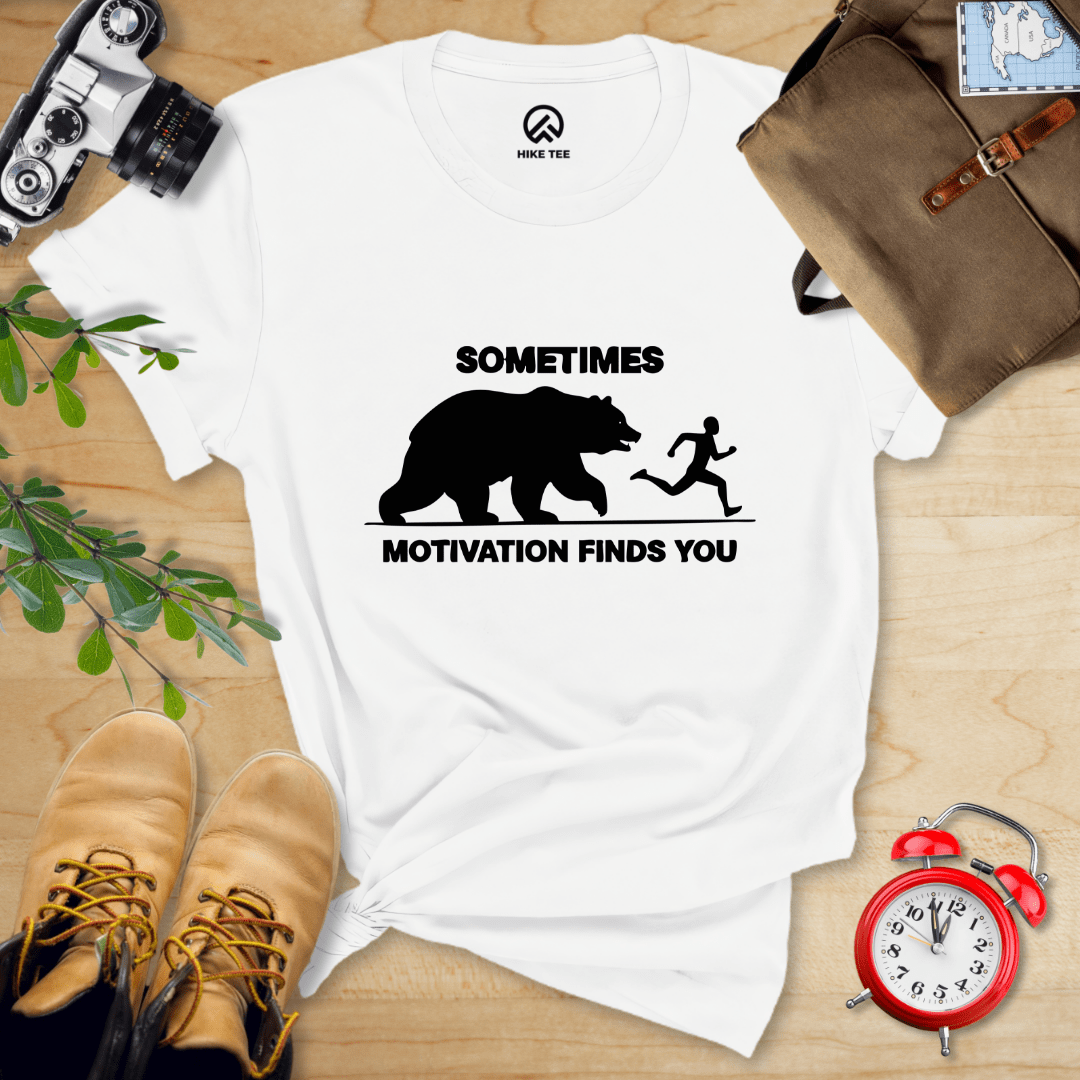 Hike Tee T-Shirt White / S Motivation Finds You Shirt