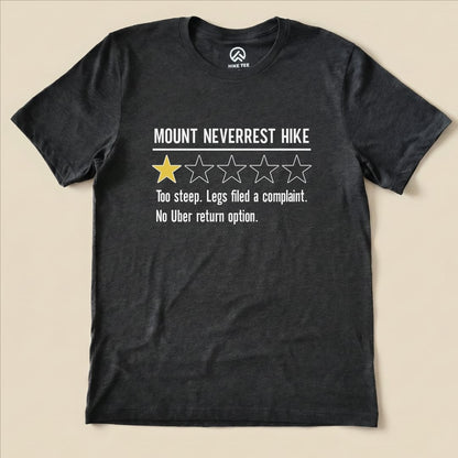 Mount Neverrest Review Shirt Hike Tee T-Shirt Dark Grey Heather / S