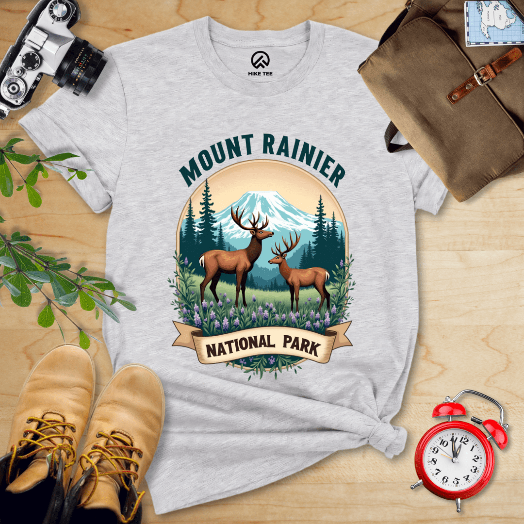 Hike Tee T-Shirt Athletic Heather / S Mount Rainier Deer Shirt