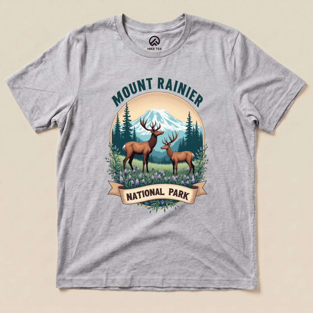 Hike Tee T-Shirt Athletic Heather / S Mount Rainier Deer Shirt