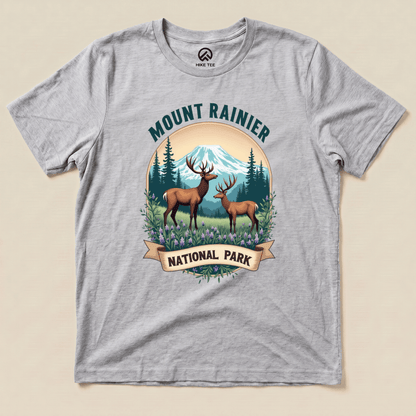 Hike Tee T-Shirt Athletic Heather / S Mount Rainier Deer Shirt