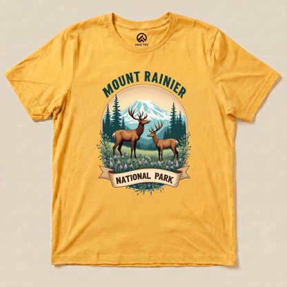 Hike Tee T-Shirt Gold / S Mount Rainier Deer Shirt