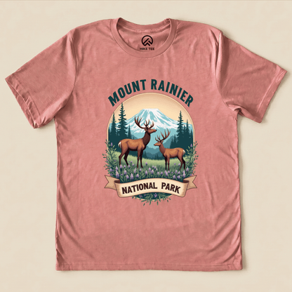 Hike Tee T-Shirt Heather Mauve / S Mount Rainier Deer Shirt
