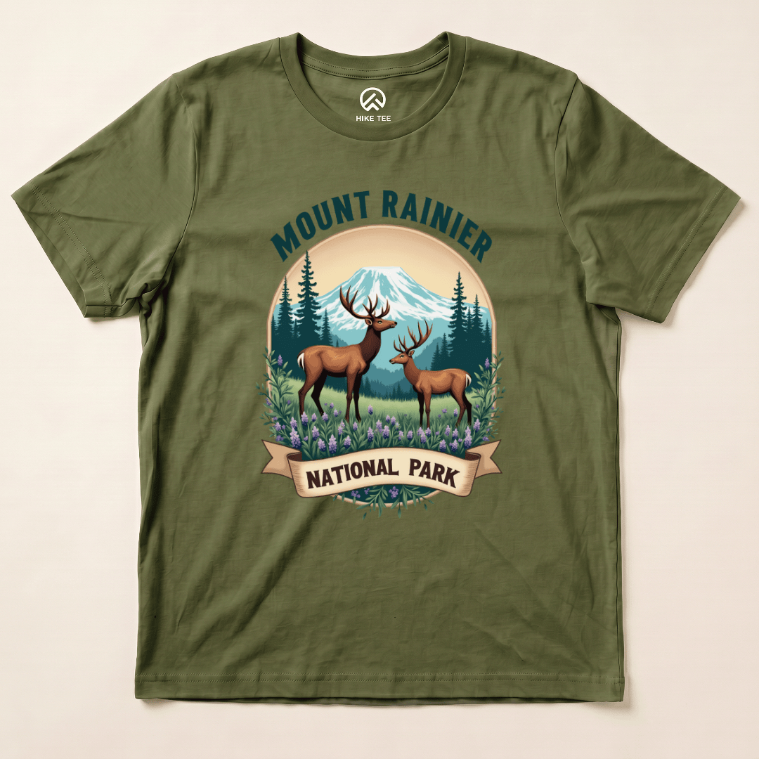 Hike Tee T-Shirt Military Green / S Mount Rainier Deer Shirt