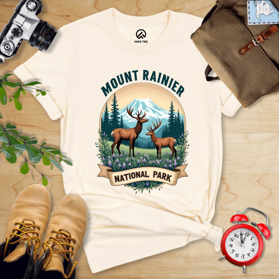 Hike Tee T-Shirt Natural / S Mount Rainier Deer Shirt