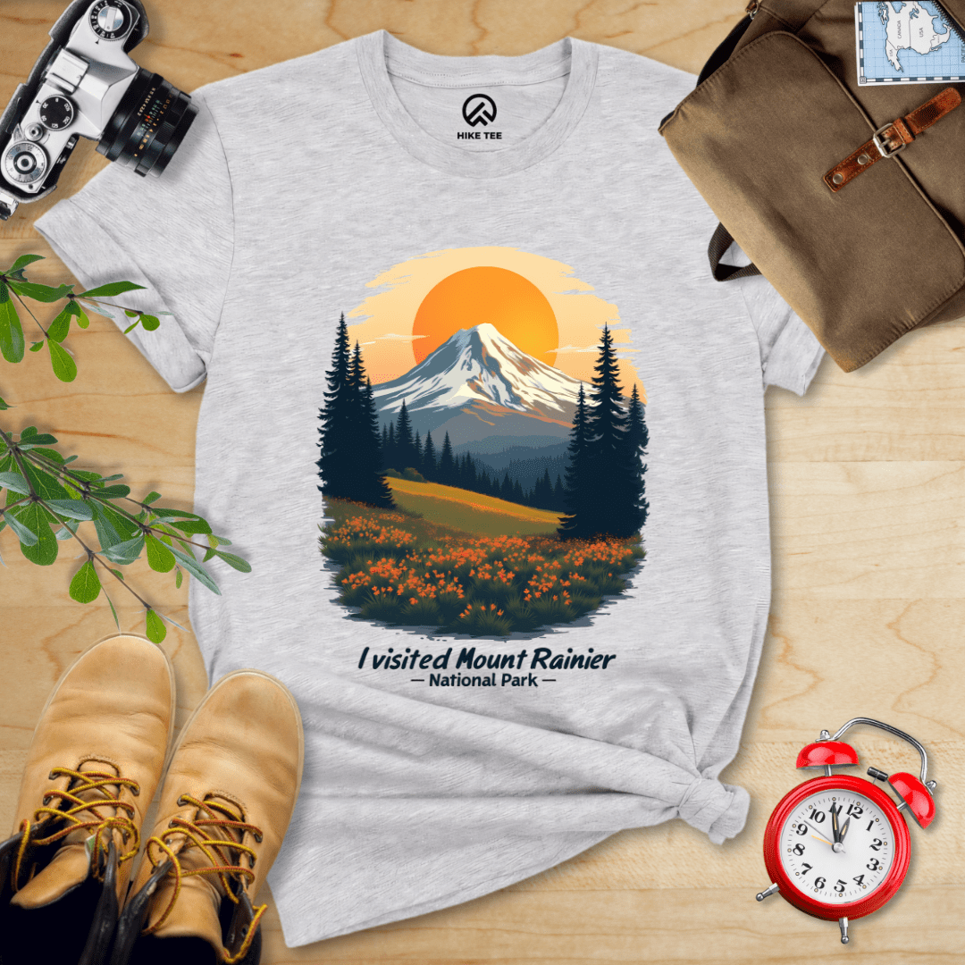 Hike Tee T-Shirt Athletic Heather / S Mount Rainier National Park Shirt