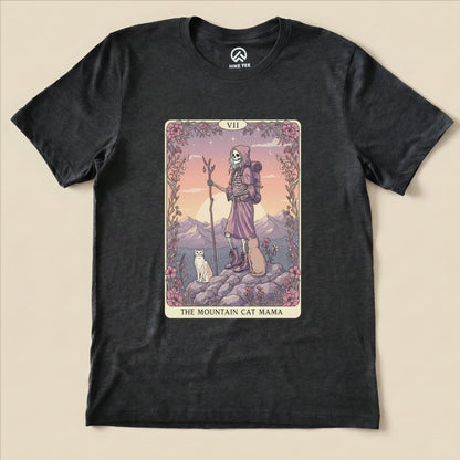 Hike Tee T-Shirt Dark Grey Heather / S Mountain Cat Mama Card Shirt