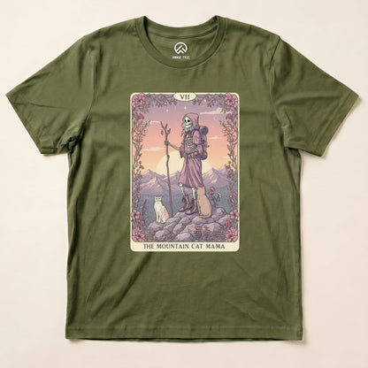 Hike Tee T-Shirt Military Green / S Mountain Cat Mama Card Shirt