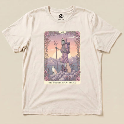 Hike Tee T-Shirt Natural / S Mountain Cat Mama Card Shirt