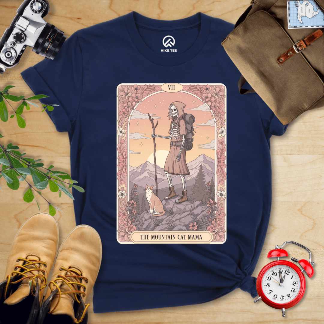 Hike Tee T-Shirt Navy / S Mountain Cat Mom Shirt
