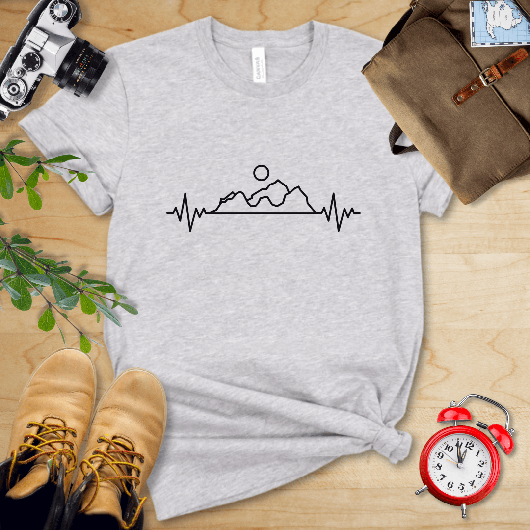 Printify T-Shirt Athletic Heather / S Mountain Heart Rate Shirt