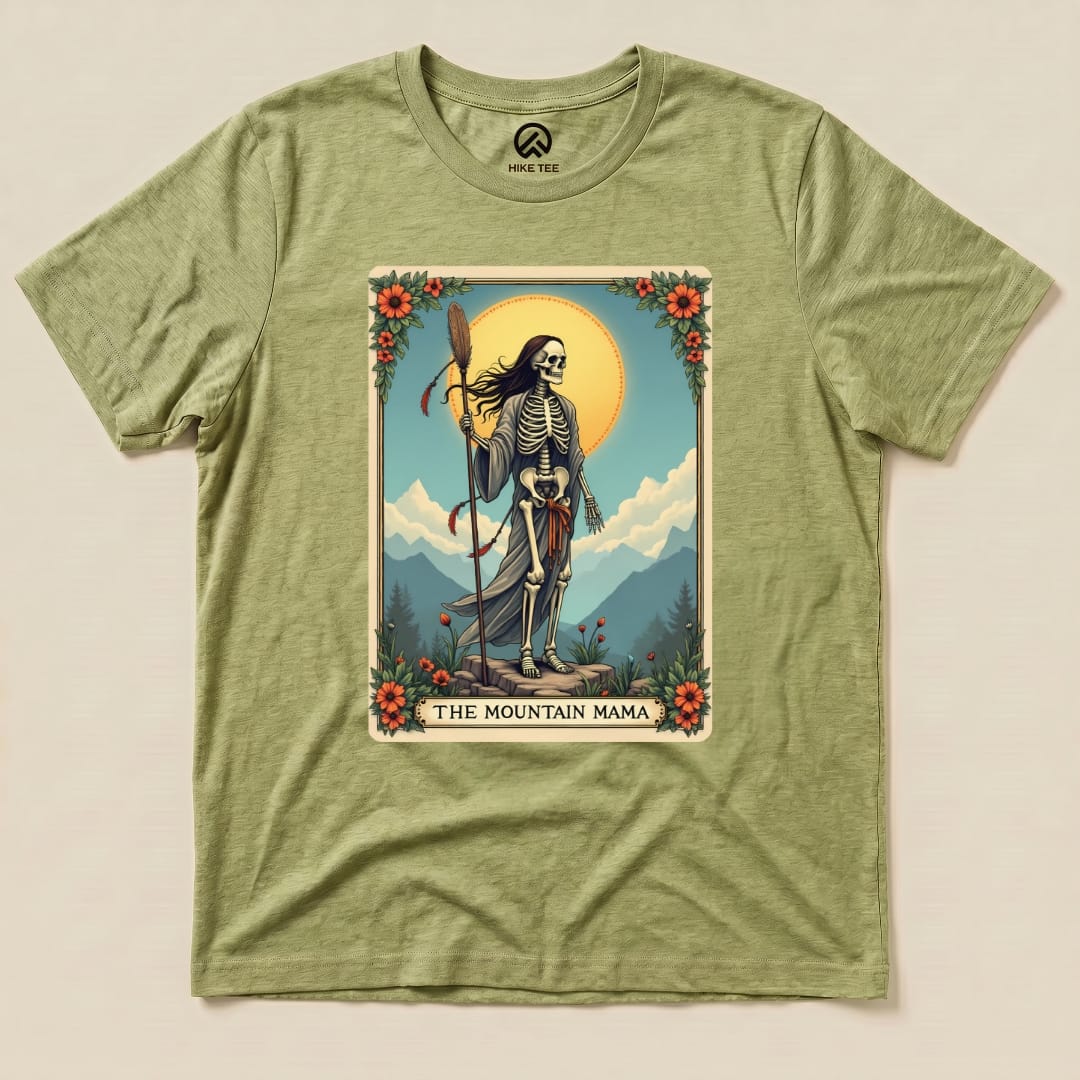 Mountain Mama Tarrot Card Shirt Printify T-Shirt Heather Green / S