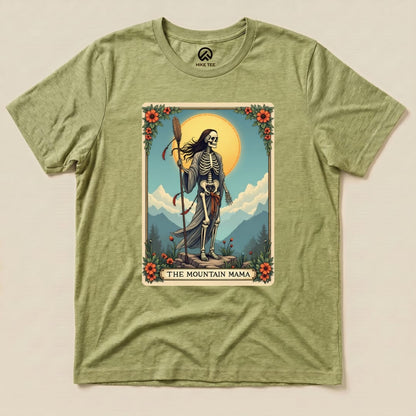Mountain Mama Tarrot Card Shirt Printify T-Shirt Heather Green / S