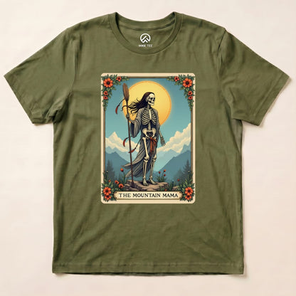 Mountain Mama Tarrot Card Shirt Printify T-Shirt Military Green / S