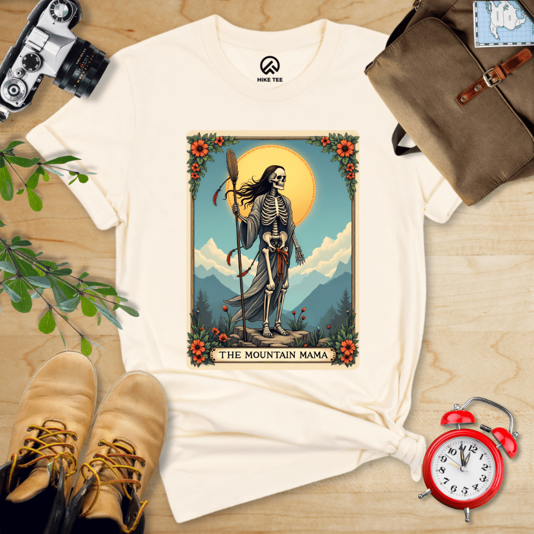 Hike Tee T-Shirt Natural / S Mountain Mama Tarrot Card Shirt
