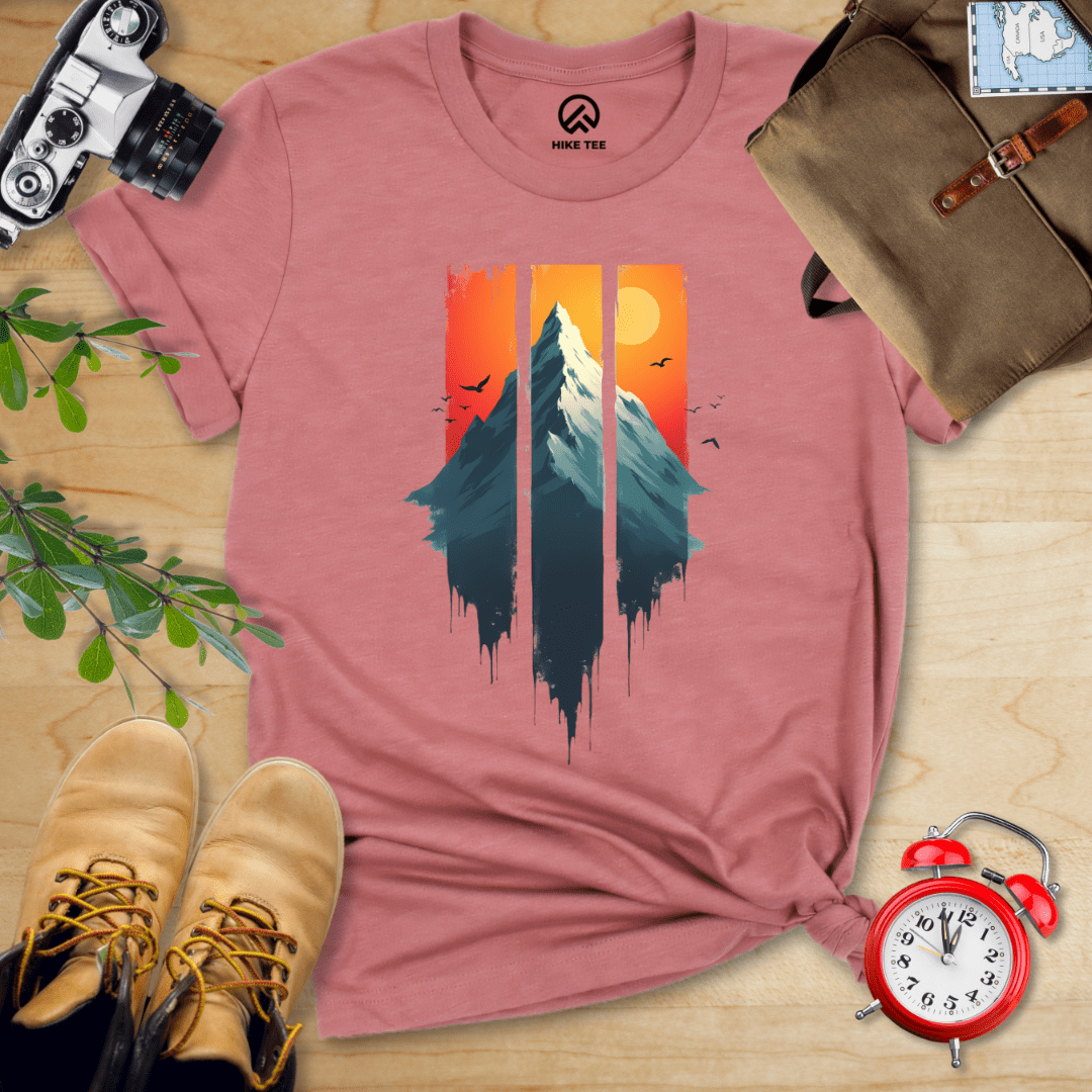 Hike Tee T-Shirt Heather Mauve / S Mountain Sunset Shirt