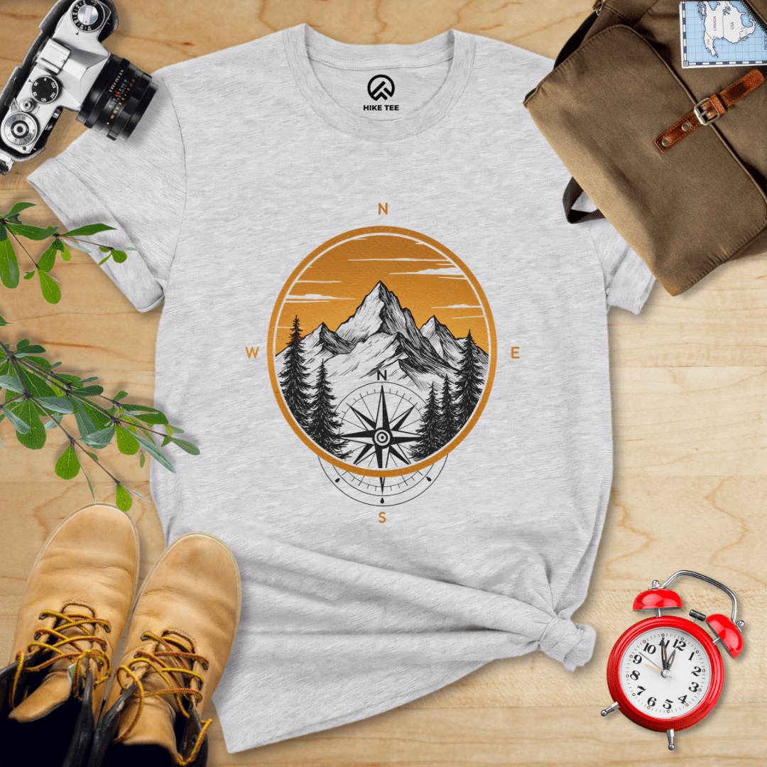 Hike Tee T-Shirt Athletic Heather / S Mountain With Compass Shirt