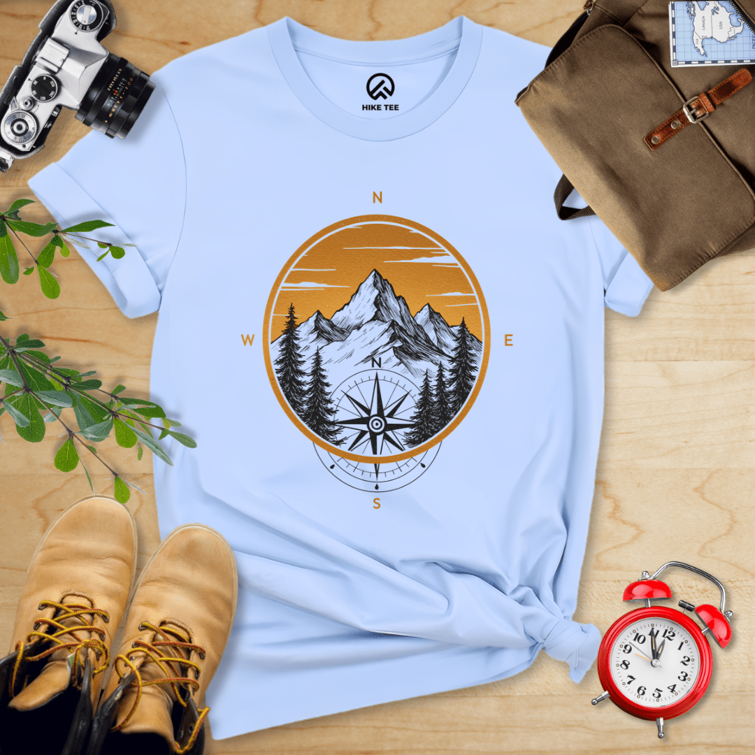 Hike Tee T-Shirt Baby Blue / S Mountain With Compass Shirt