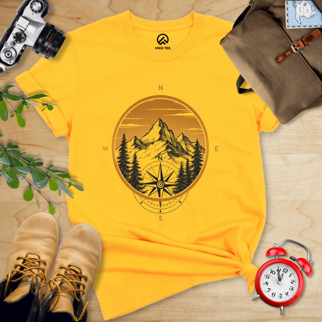 Hike Tee T-Shirt Gold / S Mountain With Compass Shirt