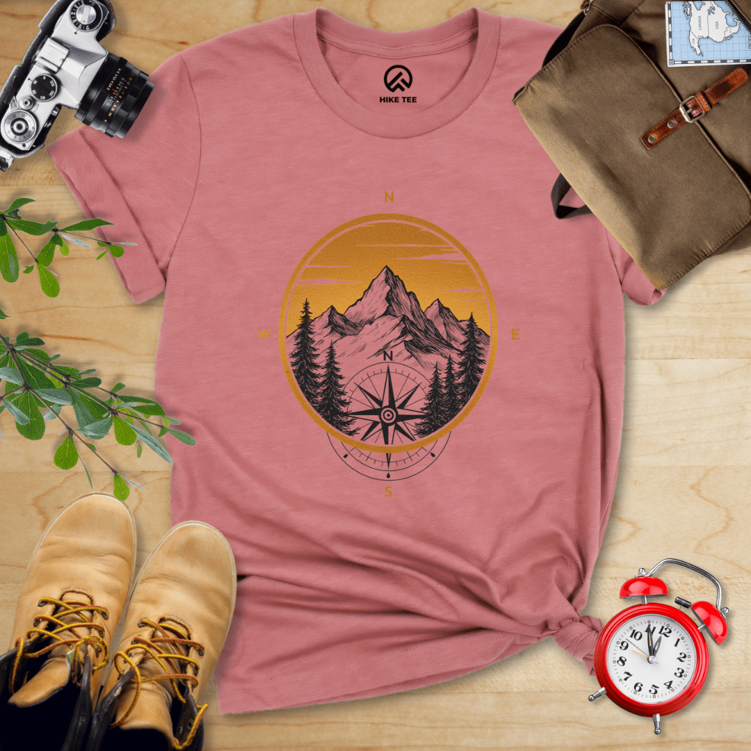 Hike Tee T-Shirt Heather Mauve / S Mountain With Compass Shirt
