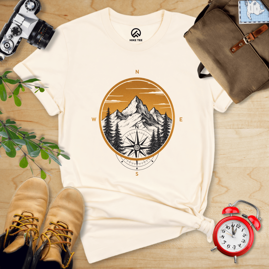 Hike Tee T-Shirt Natural / S Mountain With Compass Shirt