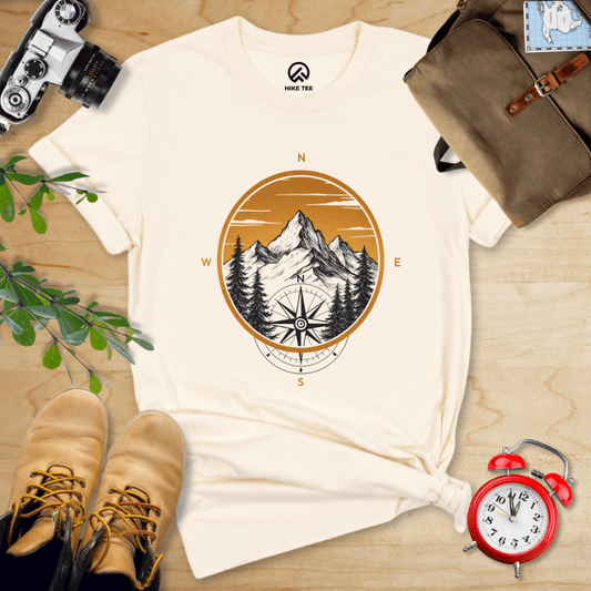 Hike Tee T-Shirt Natural / S Mountain With Compass Shirt