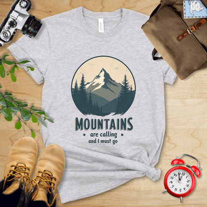 Printify T-Shirt Athletic Heather / S Mountains Are Calling Shirt