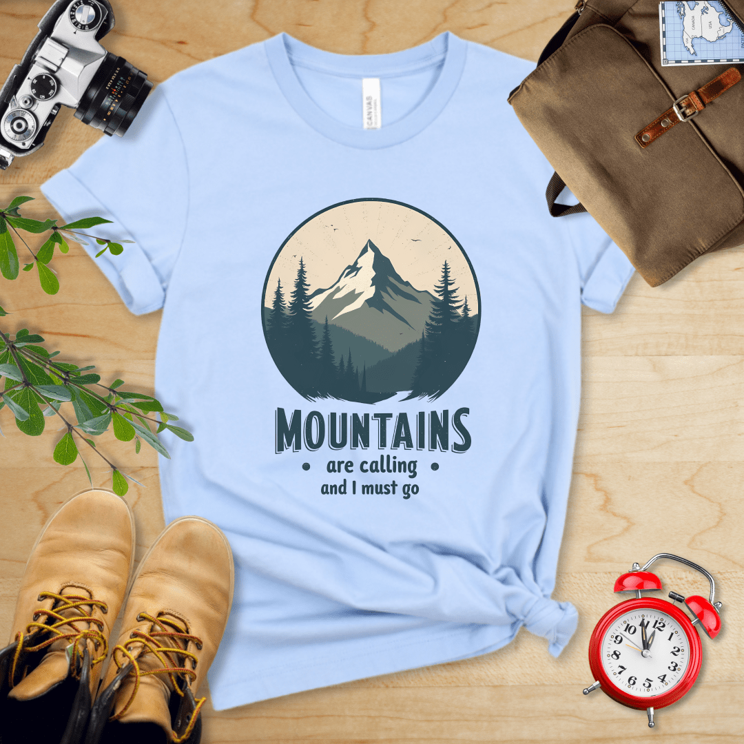 Printify T-Shirt Baby Blue / S Mountains Are Calling Shirt