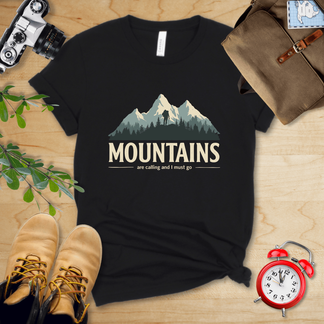 Printify T-Shirt Black / S Mountains Are Calling Shirt