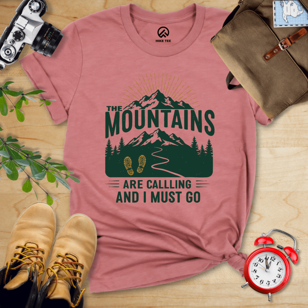 Hike Tee T-Shirt Heather Mauve / S Mountains Are Calling Shirt