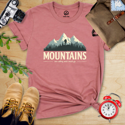 Hike Tee T-Shirt Heather Mauve / S Mountains Are Calling Shirt