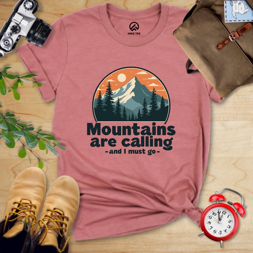 Hike Tee T-Shirt Heather Mauve / S Mountains are Calling Shirt