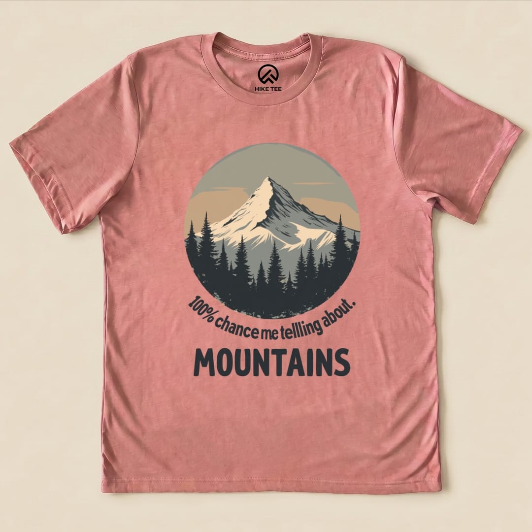 Hike Tee T-Shirt Heather Mauve / S Mountains Are Calling Shirt