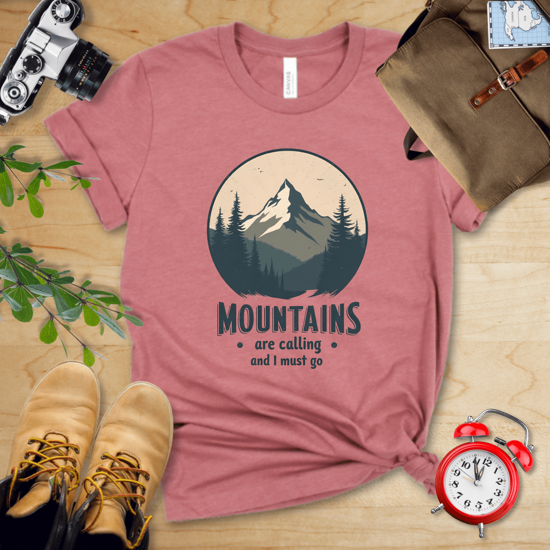 Printify T-Shirt Heather Mauve / S Mountains Are Calling Shirt