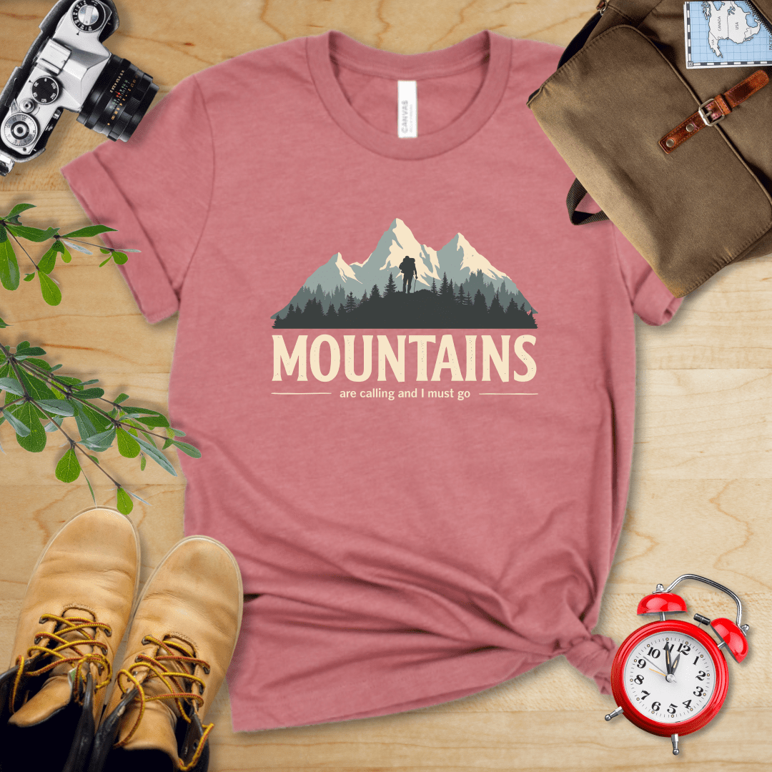 Printify T-Shirt Heather Mauve / S Mountains Are Calling Shirt