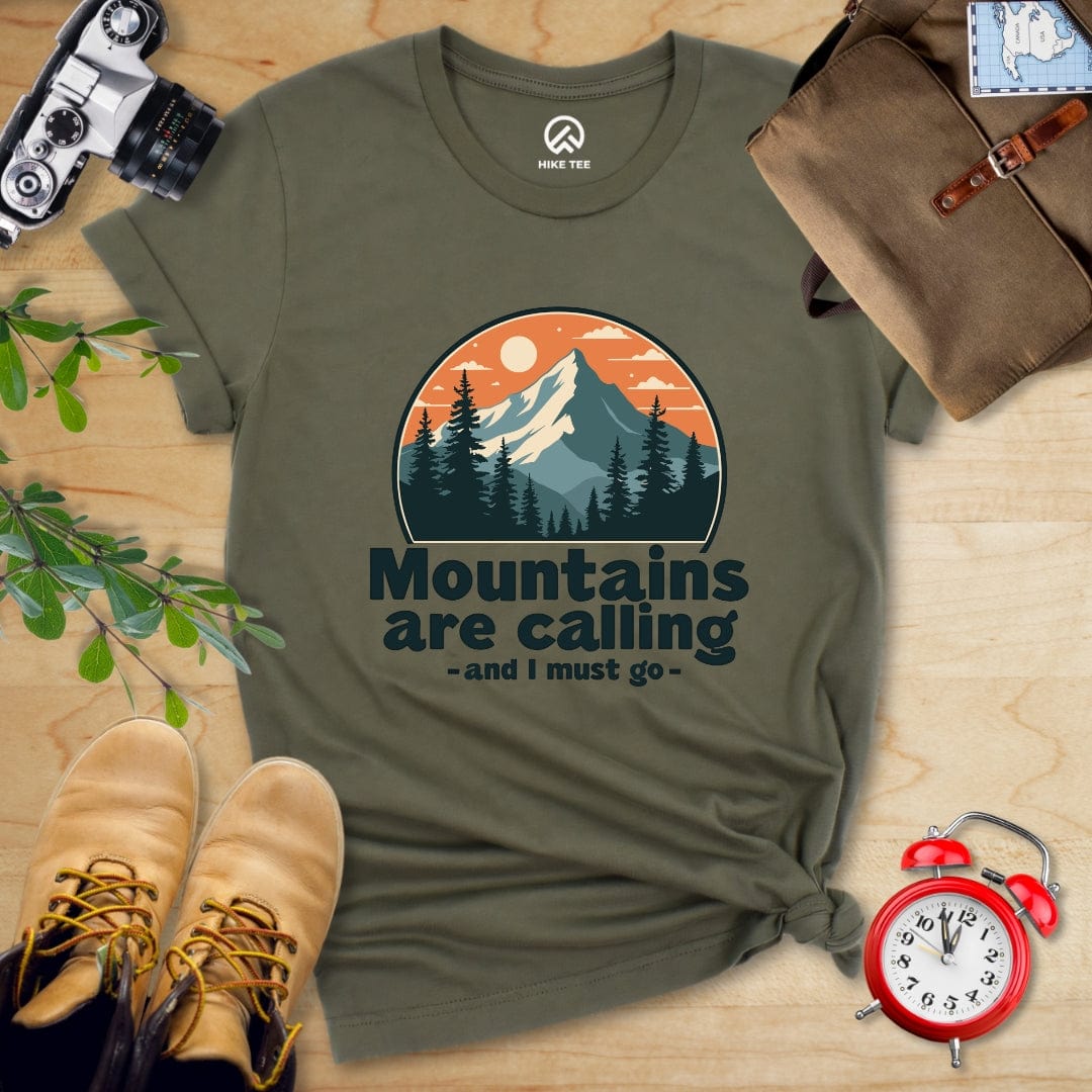 Hike Tee T-Shirt Military Green / S Mountains are Calling Shirt