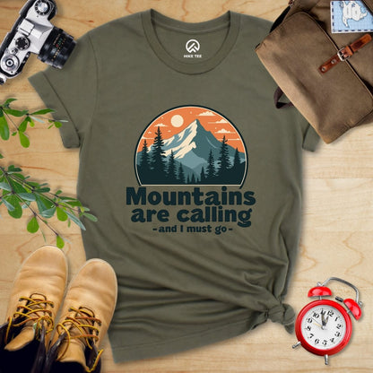 Hike Tee T-Shirt Military Green / S Mountains are Calling Shirt