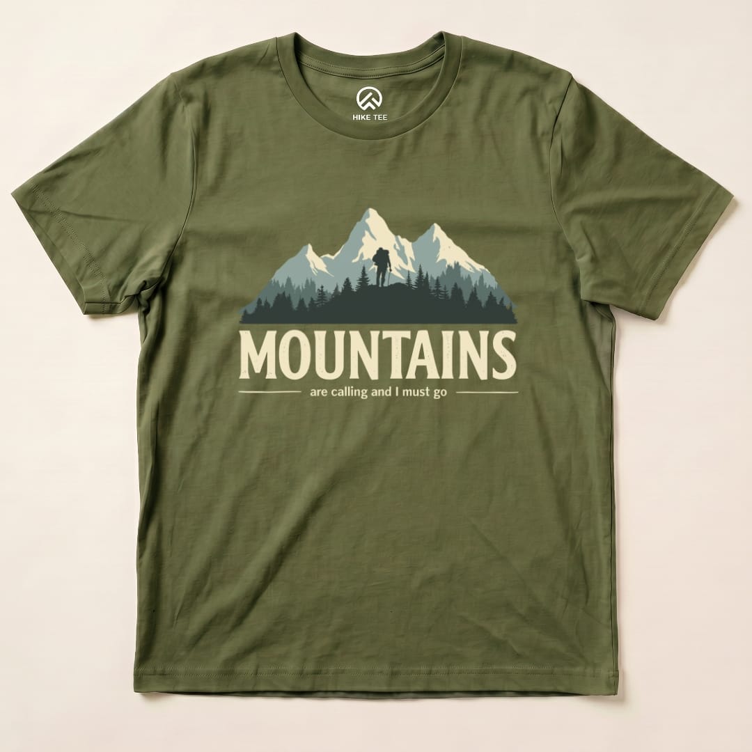 Hike Tee T-Shirt Military Green / S Mountains Are Calling Shirt