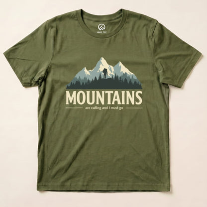 Hike Tee T-Shirt Military Green / S Mountains Are Calling Shirt