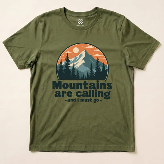 Hike Tee T-Shirt Military Green / S Mountains are Calling Shirt