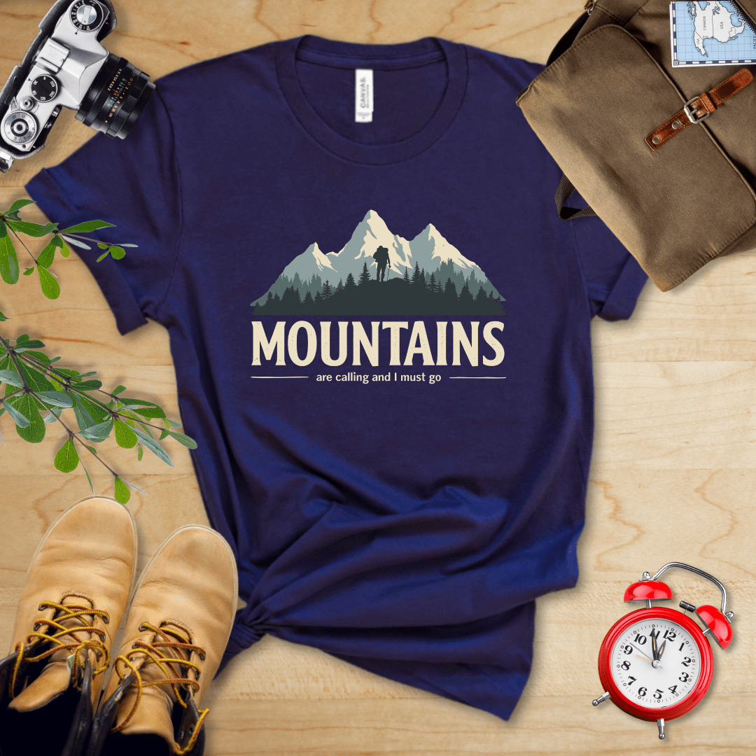 Printify T-Shirt Navy / S Mountains Are Calling Shirt