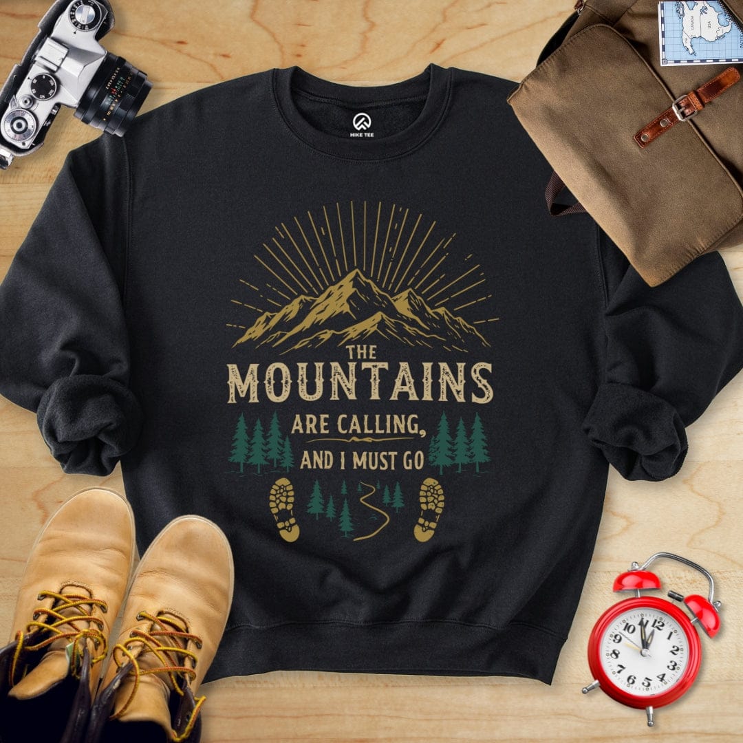 Hike Tee Sweatshirt Black / S Mountains Are Calling Sweatshirt