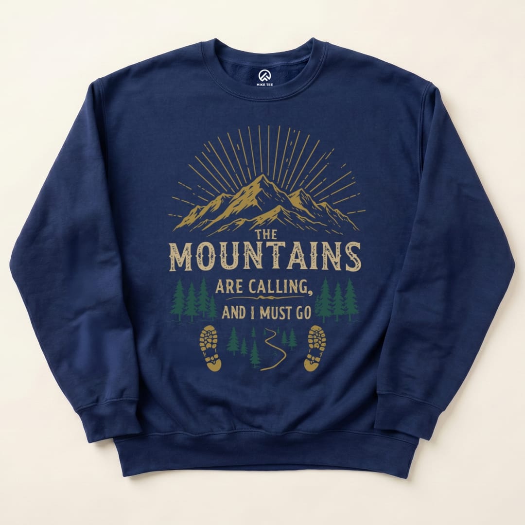 Mountains Are Calling Sweatshirt Hike Tee Sweatshirt Navy / S