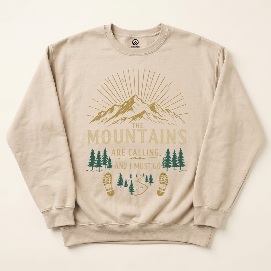 Mountains Are Calling Sweatshirt Hike Tee Sweatshirt Sand / S