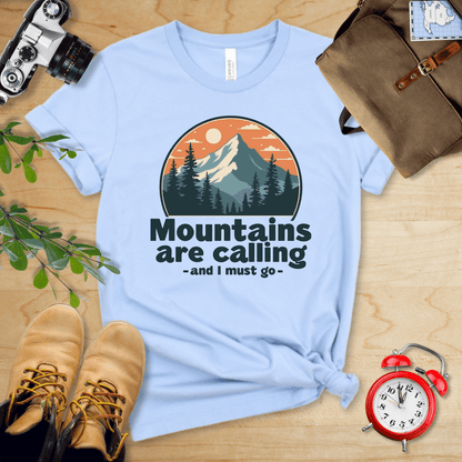 Printify T-Shirt Baby Blue / S Mountains are Calling