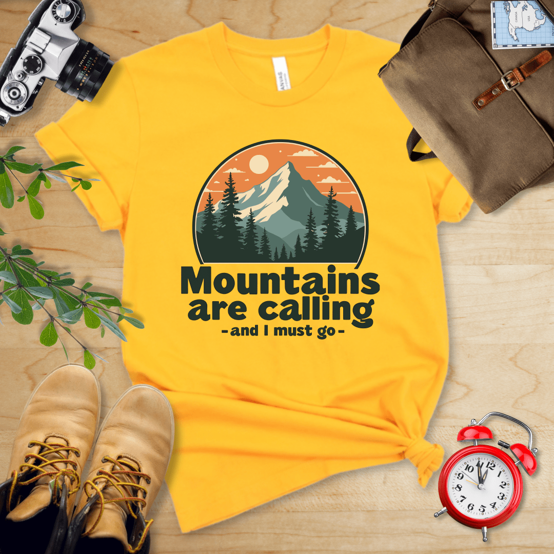 Printify T-Shirt Gold / S Mountains are Calling